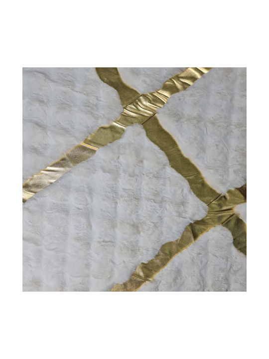 Saray Home Rabbit Luxurius Shaggy Bedroom Rugs Set White DSN05 WHGLD SET 3pcs
