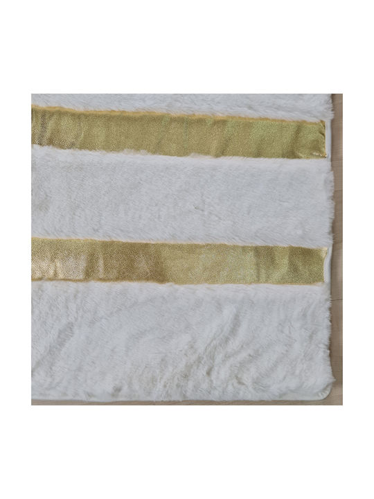 Saray Home Rabbit Luxurius Shaggy Bedroom Rugs Set White DSN04 WHGLD 3pcs