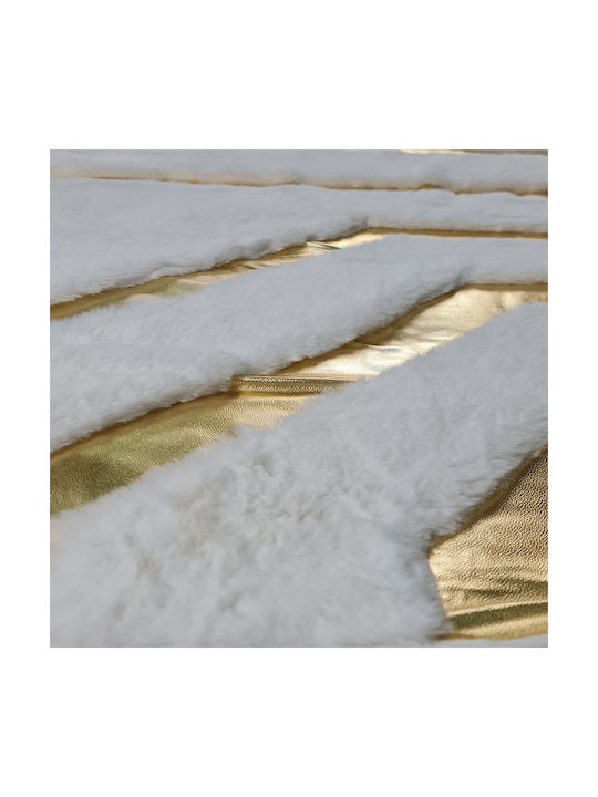 Saray Home Rabbit Luxurius Shaggy Bedroom Rugs Set White DSN04 WHGLD 3pcs
