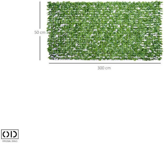 Ecran de intimitate artificial verde pentru terasă, foișor, balcon Model premium protecție UV la căldură înaltă Dimensiune 300 x 50 cm Verde natural Oferte originale