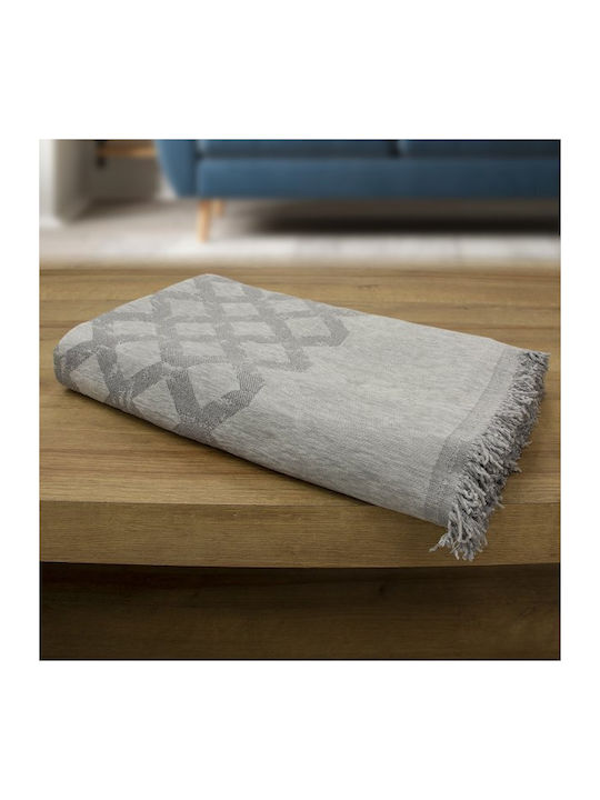 Lino Home Milto Armchair Throw Chenille 180x180cm Gray