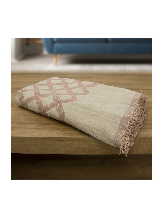 Lino Home Milto Cuvertură Pentru Canapea 2 Locuri Șenilă 180x250 cm Roz Pudrat