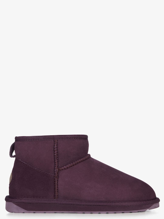 Ghete dama din piele Ankle Boots Violet