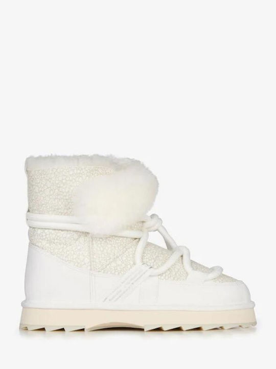 Leder Stiefeletten Damen Weiß