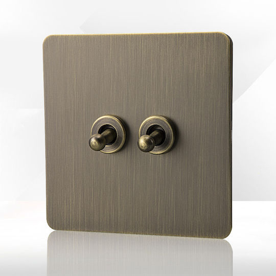 Noblesse Bronze Metallschalter Vichema 2-fach 2-Wege 10A Bronze