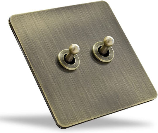 Noblesse Bronze Metallschalter Vichema 2-fach 2-Wege 10A Bronze