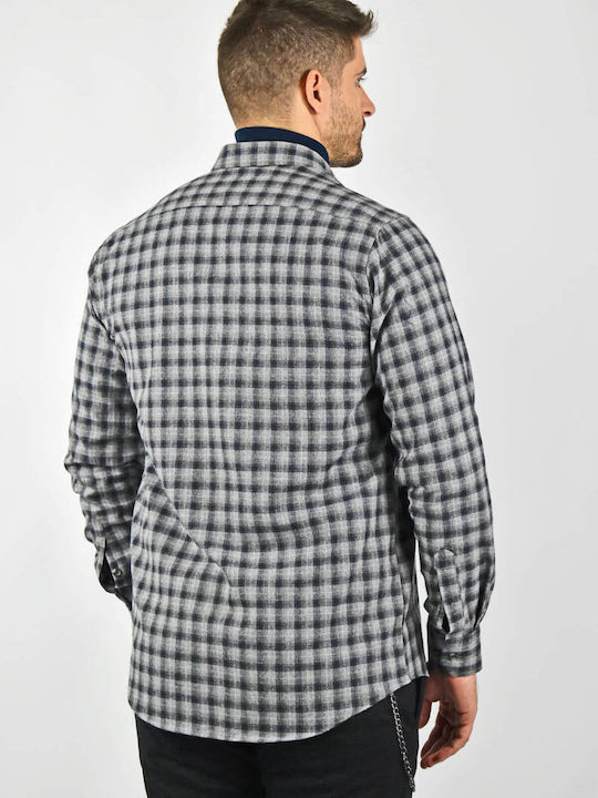 Cu mânecă lungă Flanel Cămașă Carou Blue