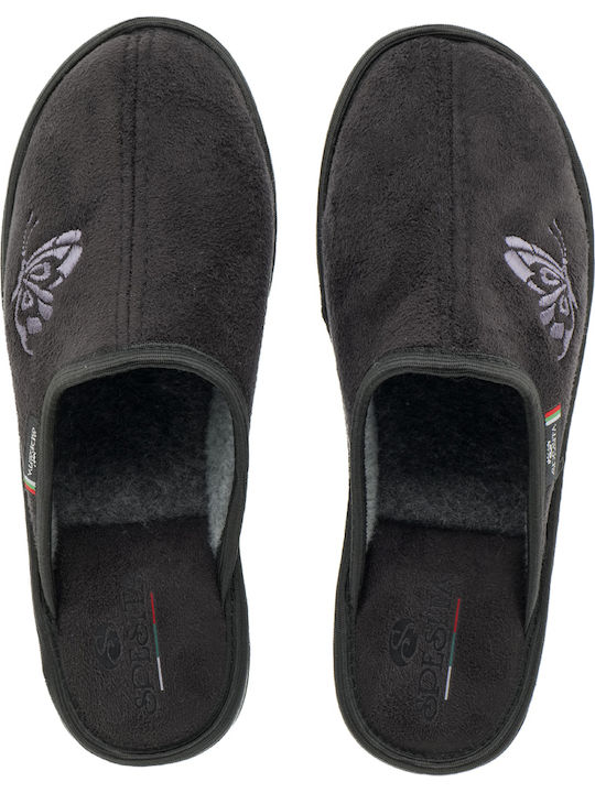 Woolen Winter Women's Slippers Black