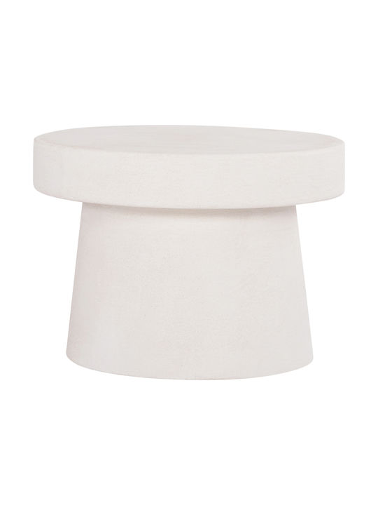 Round Side Table Santorini Wooden Ecru M60xL60xH42cm