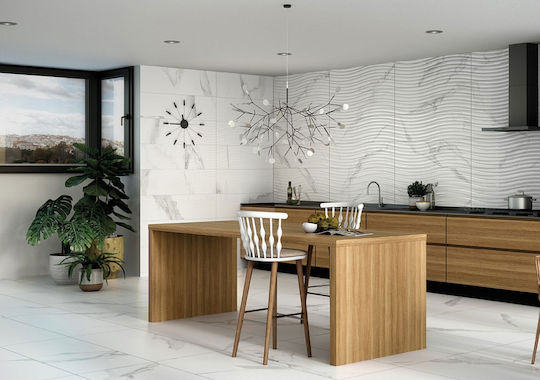 Blanco Placă Perete Bucătărie / Baie Porțelanat Mat 120x60cm Blanco