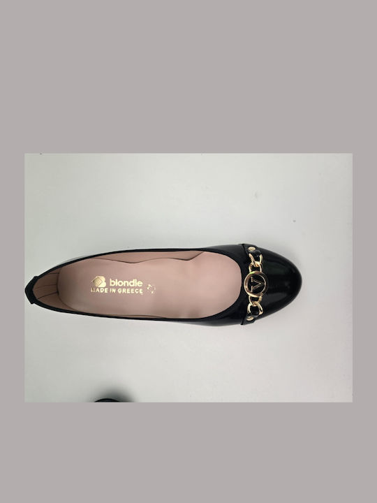 Synthetic Leather Ballerinas Black