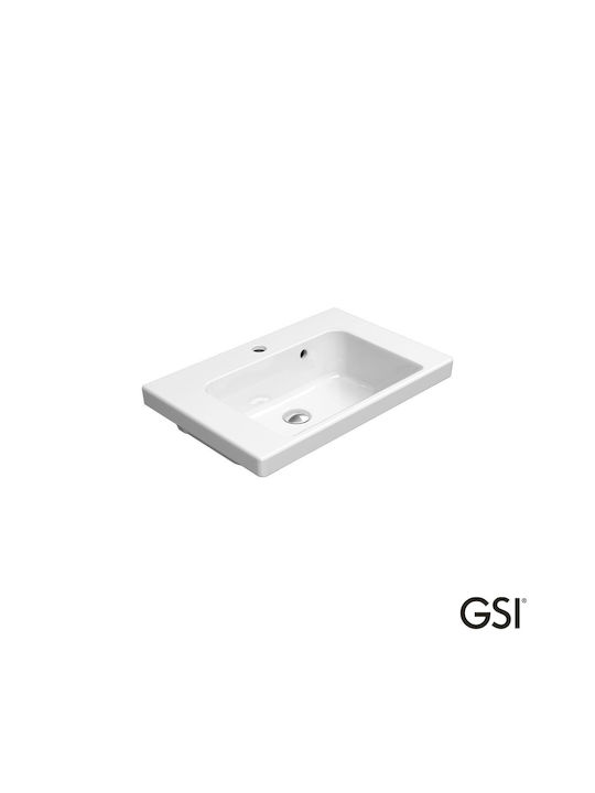 GSI Norm Επιτοίχιος Κρεμαστός / Επικαθήμενος Νιπτήρας Πορσελάνης 60x40cm White