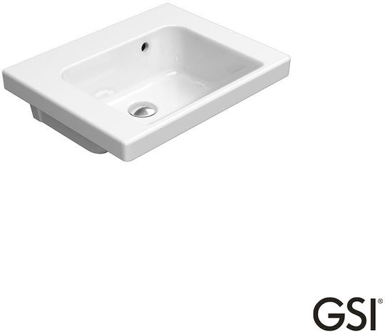 GSI Norm Επιτοίχιος Κρεμαστός / Επικαθήμενος Νιπτήρας Πορσελάνης 50x40cm White GSI Norm Επιτοίχιος Κρεμαστός / Επικαθήμενος Νιπτήρας Πορσελάνης 50x40cm White