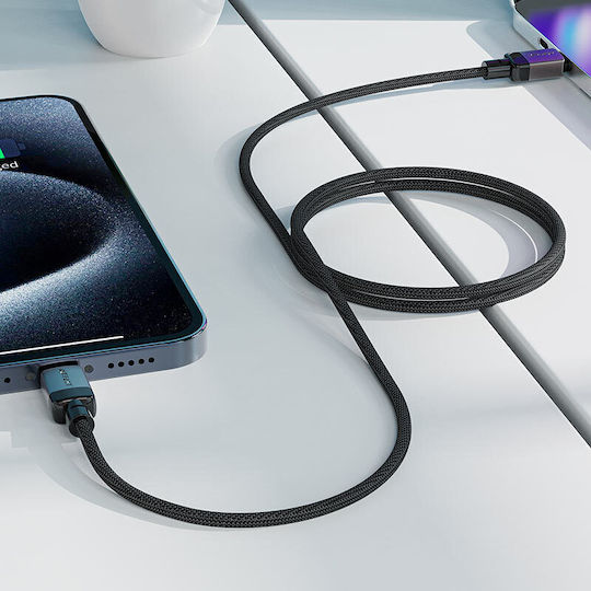 Acefast C9-03 Braided USB 2.0 Cable USB-C male - USB-C 60W Μαύρο 1.2m