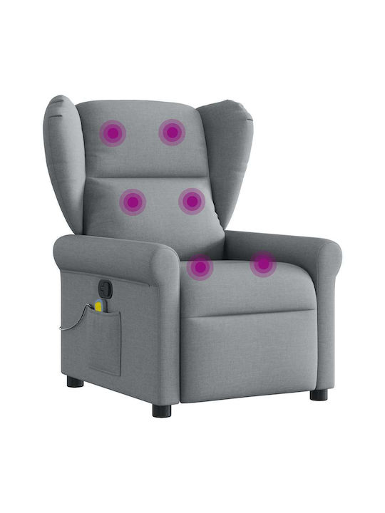 Relax Armchair Massage with Footstool Light Grey 77x91.5x96cm