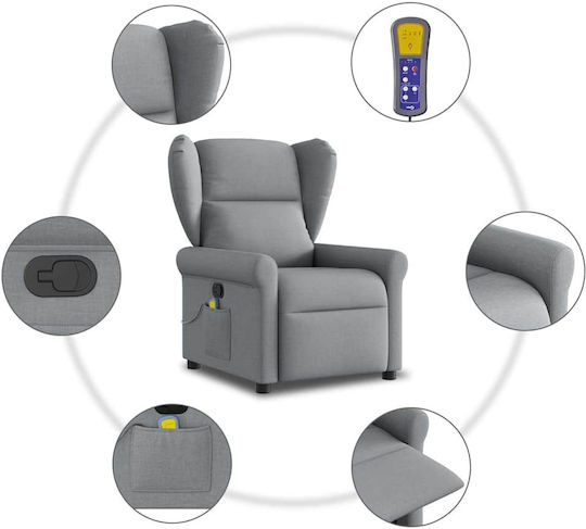 Relaxsessel Friseurwaschbecken mit Fußhocker Light Grey 77x91.5x96cm
