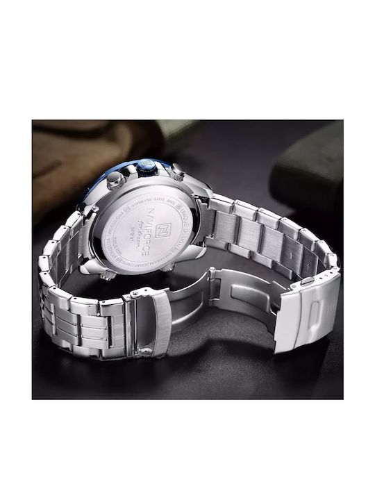 Naviforce Men's Watch 46mm Chronograph Battery with Metal Bracelet