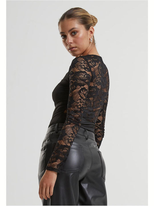 Ladies Round Neck Lace Body Black Ladies Round Neck Lace Body Black
