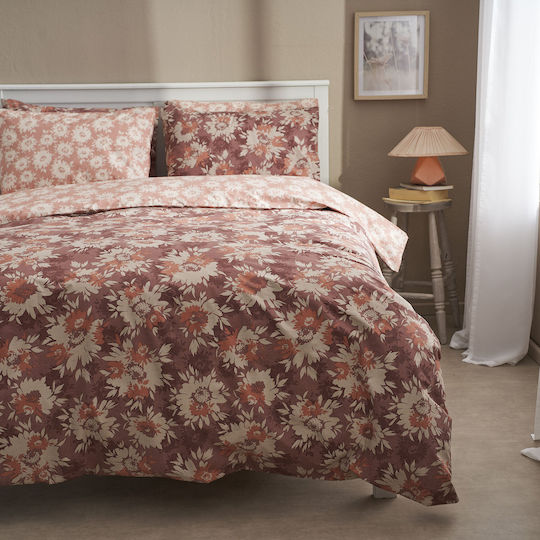 Charalambidis Textiles Сет Калъфки за Възглавници Оксфорд Кафяв 50x70см.