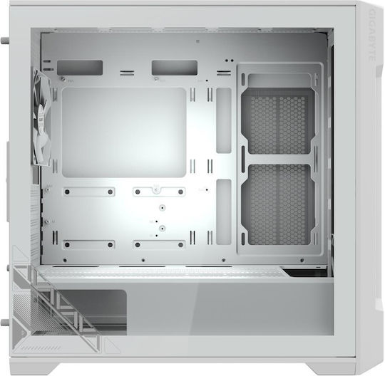 Gigabyte GB-C102GI Gaming Midi Tower Computer Case with Side Window and RGB Lighting White