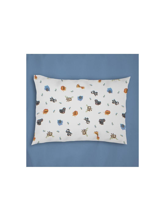 Dimcol Set Lenjerie de Patut Bebe Bebe Zoo Alb 120x160 cm