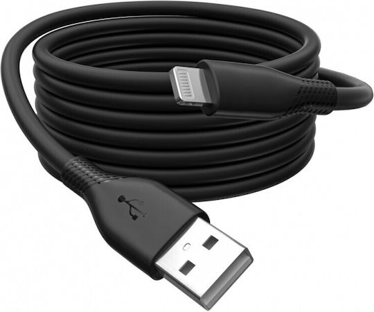 Digitus USB-A to Lightning Cable 12W Μαύρο 1m AK-600108-005-S