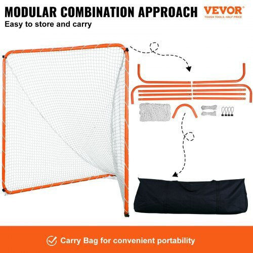 Portable Lacrosse Goal Vevor 6'x6' Net Carrying Bag Orange Zqgqqmtjk66yio3rgv0