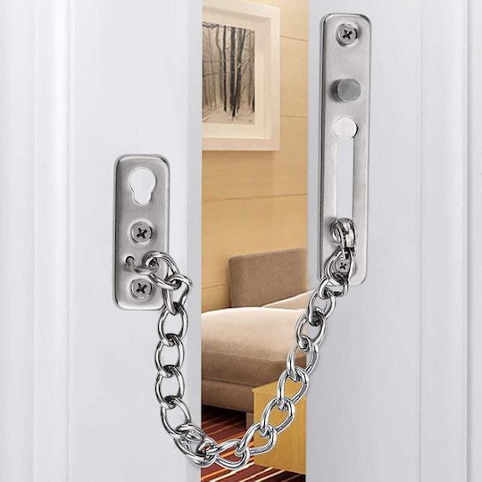Door Handle with Chain Silver
