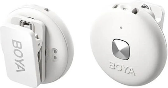 Boya Omic-U Wireless Microphone Πέτου, Clip On in White Color