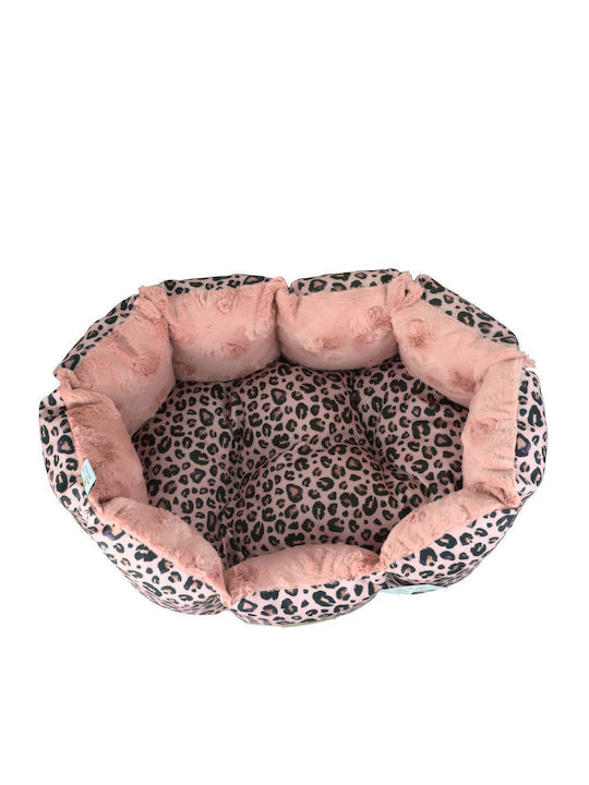 Woofmoda Animal Print Καναπές Κρεβάτι Σκύλου Ροζ 39x32εκ.