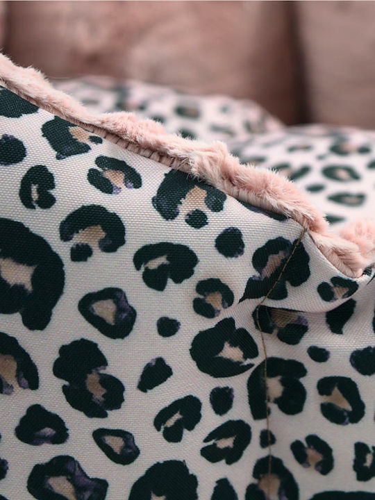 Woofmoda Animal Print Καναπές Κρεβάτι Σκύλου Ροζ 39x32εκ.