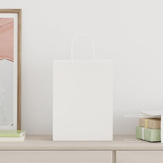 vidaXL Paper Bag for Gift White 26x35x12cm. 50pcs
