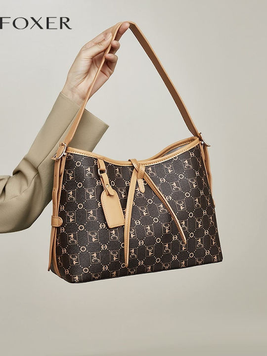 Γυναικεία Τσάντα Shopper Ώμου Καφέ