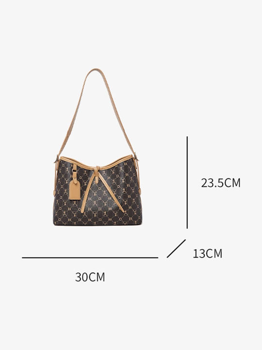 Γυναικεία Τσάντα Shopper Ώμου Καφέ