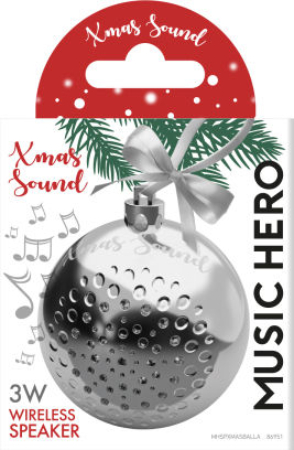 SBS Music Hero Christmas Ball Ηχείο Bluetooth 3W Ασημί