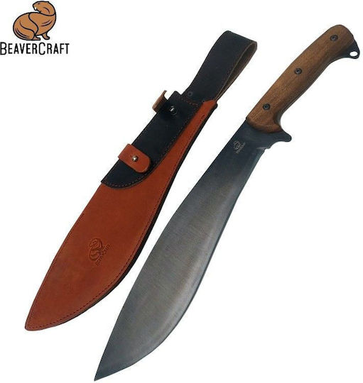 Beaver Craft Machete Brown in Leather Sheath