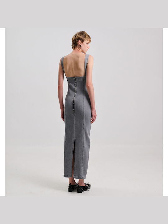 Combos Knitwear Maxi Dress Denim Grey