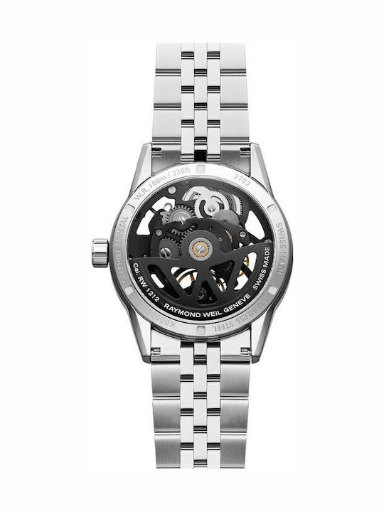 Raymond Weil Freelancer Ανδρικό Ρολόι Αυτόματο με Ασημί Μεταλλικό Μπρασελέ
