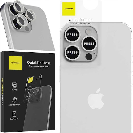 Spacecase Προστασία Κάμερας Tempered Glass Ασημί για το iPhone 16 Pro, iPhone 16 Pro Max