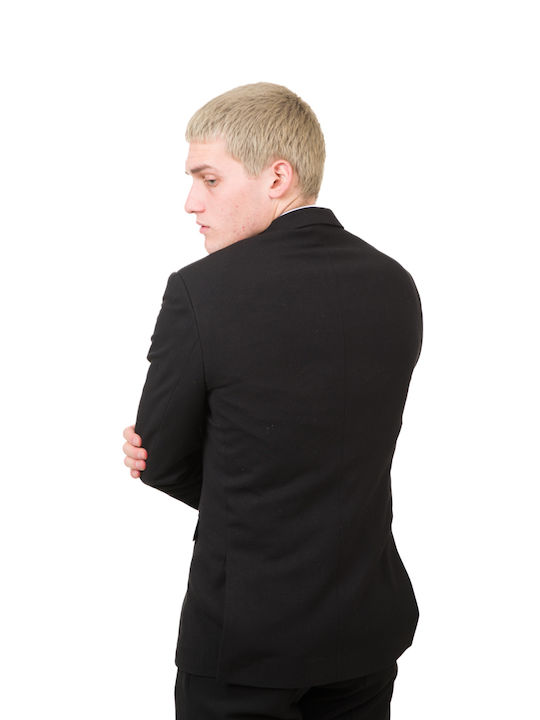 Men's Suit with Vest Black