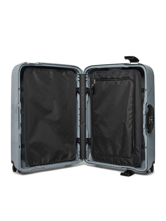 Samsonite Magnum Medium Hard Blue Suitcase With 4 Wheels Height 69cm