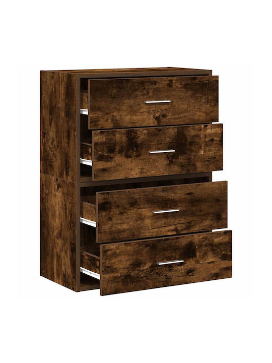 Συρταριέρα Креватокамарас Дървена с 4 чекмеджета Smoked Oak 60x31x60бр