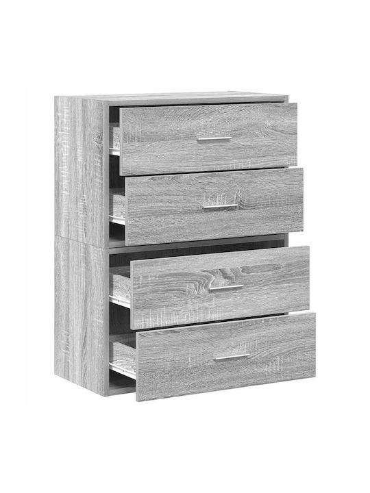 Συρταριέρα Креватокамарас Дървена с 4 чекмеджета Grey Sonoma 60x31x60бр