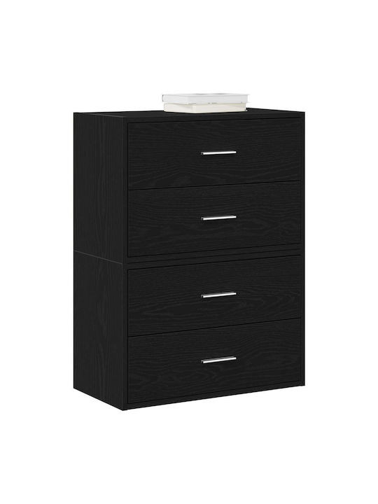 Συρταριέρα Креватокамарас Дървена с 4 чекмеджета Black Oak 60x31x60бр