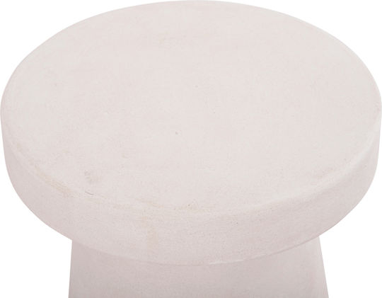 Round Side Table Santorini Wooden Ecru M48xL48xH49cm