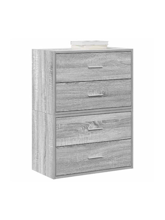 Συρταριέρα Креватокамарас Дървена с 4 чекмеджета Grey Sonoma 60x31x60бр
