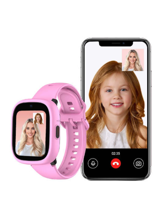 Kiddoboo Παιδικό Smartwatch x Lagenio WatchMe 4G K3 με Κάμερα Ροζ