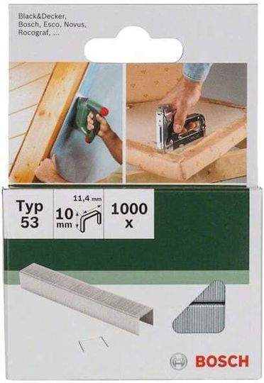 Bosch Σετ 1000 Συνδετήρων Typ 53 10 Mm Πλάτος 11,4 Mm Πάχος 0,74 Mm