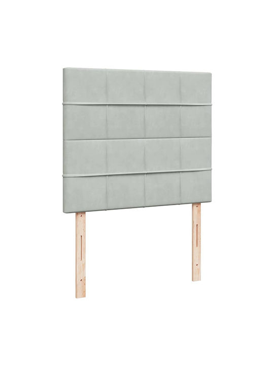 Hälfte-Doppelbett Mit Samt Hellgrau Mit Lattenrost & Matratze 120x190cm