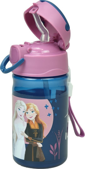 Gim Kids Water Bottle Frozen Plastic with Straw 350ml